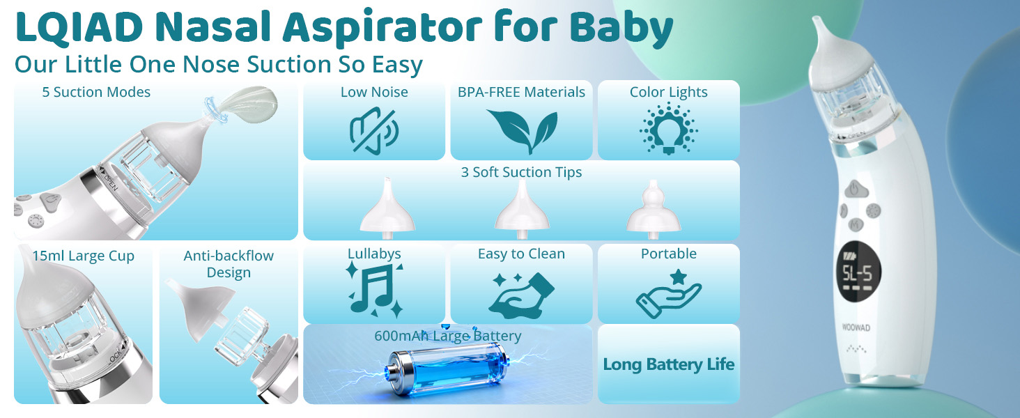 baby electric nasal aspirator hospital grade full features banner