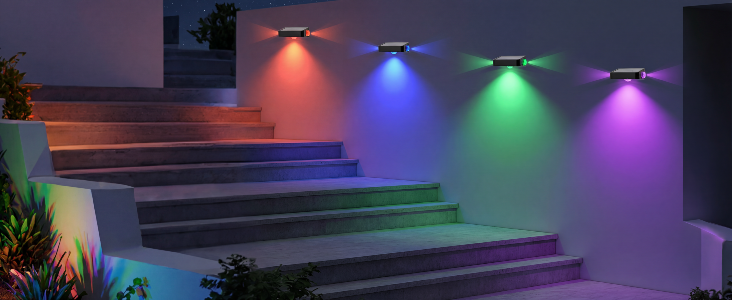 Solar Fence Lights Outdoor Waterproof
