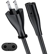 AC 2 Prong C7 Power Cord 5ft, 18AWG 7A 125V Standard 2-Slot for Apple TV (1st-5th Gen), for Mac m...