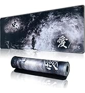 Hopipad Black and White Large Gaming Mouse Pad for Desk, Desk Mat with Seamed Edges, Waterproof D...