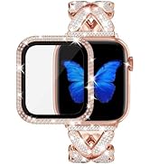 VISOOM Rose Gold Band For Iphone Apple Watch 40mm Iwatch Bands For Women, Jewerly Bling Apple Wat...
