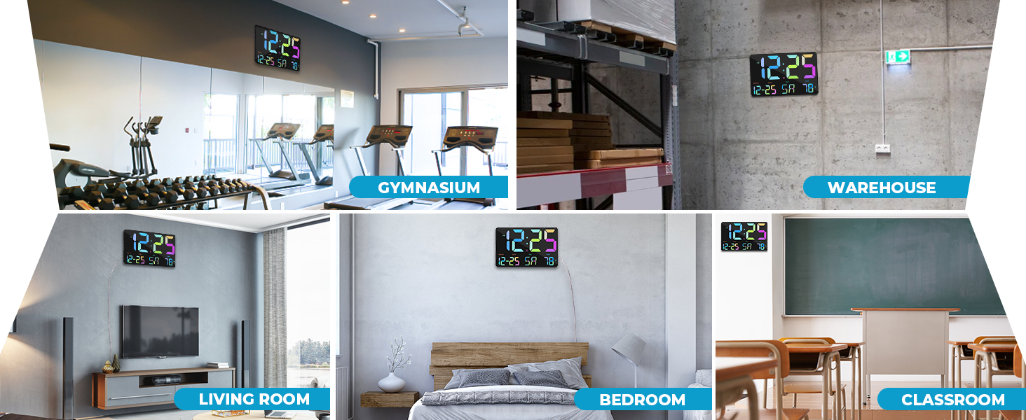 digital clock for classroom bedroom living room store gym
