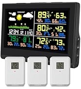 Urageuxy Indoor Outdoor Thermometer Wireless, Color Display Weather Stations with Multiple Sensor...