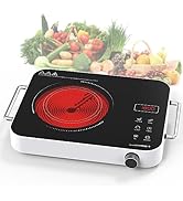 GIHETKUT Single Burner Electric Cooktop,1800W 110V Electric Stove Top with Knob Control, Portable...