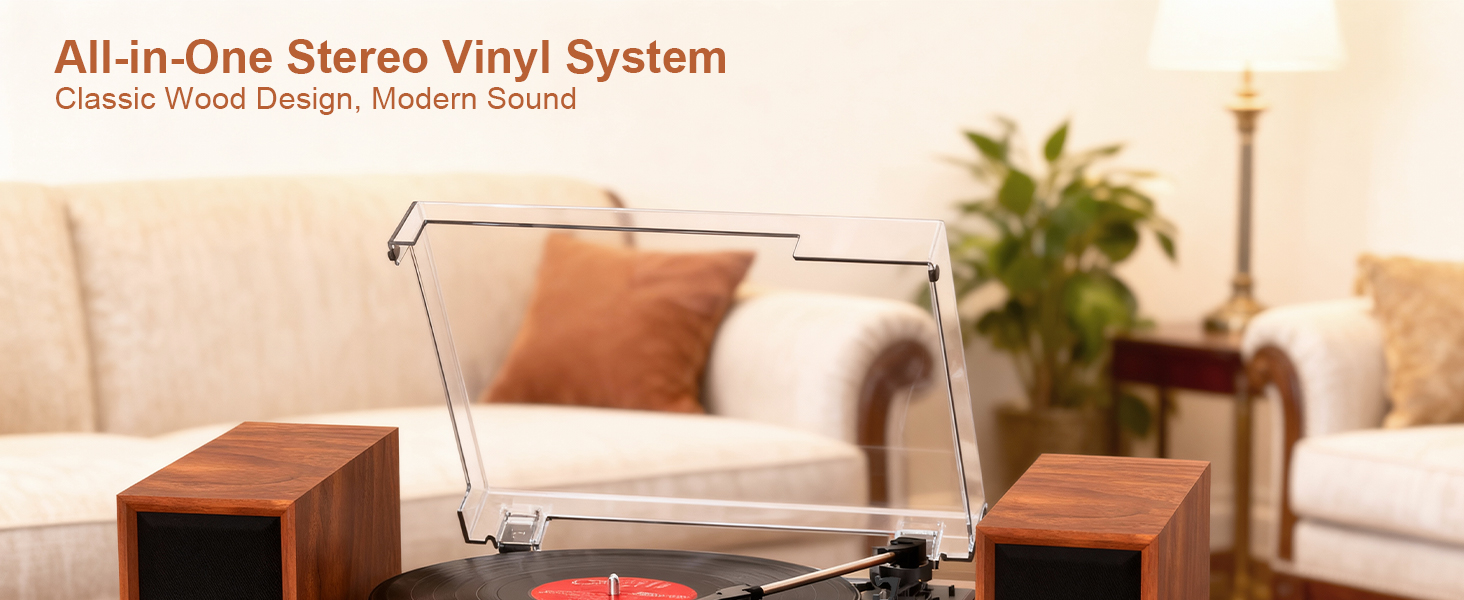 record player with speakers