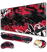 Canjoy Gaming Mouse Pad Set, 4-in-1 XXL Large Mouse Pad + Keyboard Wrist Rest Support+ Coaster, (...