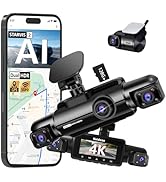 4K STARVIS 2 Dash Cam Front and Rear, 360° 4 Channel Dash Camera for Cars, Car Video Recorder wit...