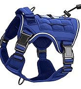 Heavy-Duty Tactical Dog Harness for Large Dogs, No Pull Adjustable Reflective Pet Vest with Molle...