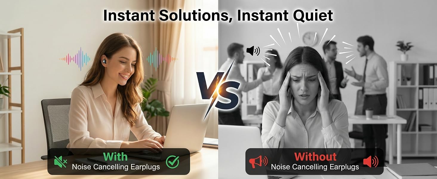 Ear Plugs for Sleeping Noise Cancelling,Ultra-Comfy Noise Reduction for Side Sleepers