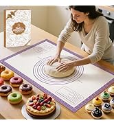 Non-stick Silicone Pastry Mat, Extra Large Silicone Baking Mat for Cookie Bread Pizza Pie Crust, ...