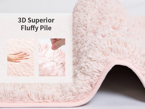 Fluffy soft pink bathroom rug