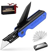 WORKPRO 2-in-1 Folding Knife/Utility Knife, Quick-Change Box Cutter with Belt Clip, Liner Lock, a...