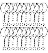 20pcs Key Chain Rings Teenitor Keychain Rings 1 Inch Key Ring with Chain and Open Jump Rings, Key...