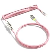 MAMBASNAKE C01 Ultra RGB Coiled Keyboard Cable,Pro Custom USB-C Aviator Cable for Gaming Keyboard...