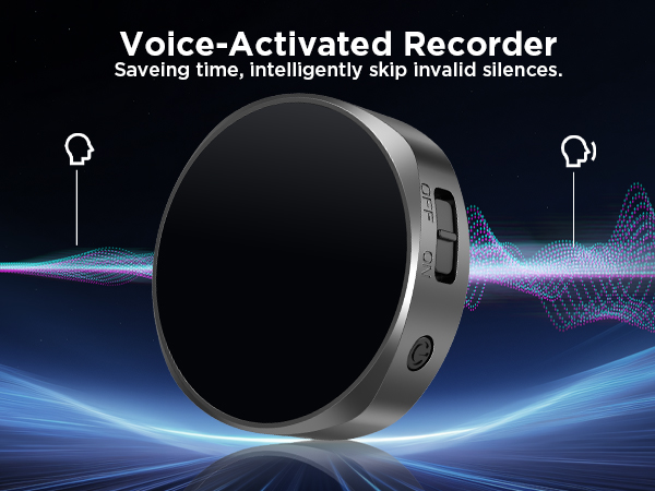 64GB Magnetic Voice Recorder - Voice Activated Recorder AI-Intelligent Noise Reduction
