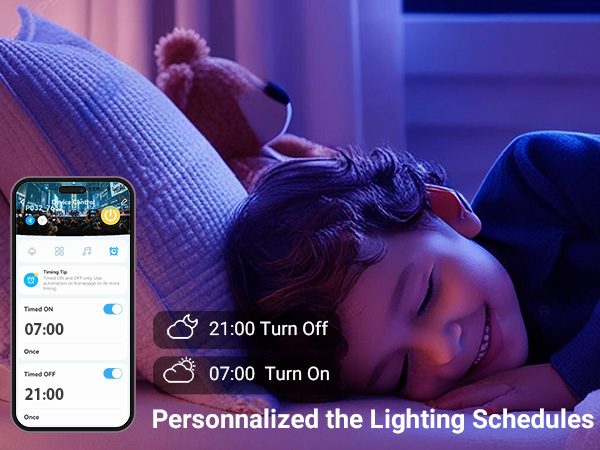 Customizable the lighting schedules