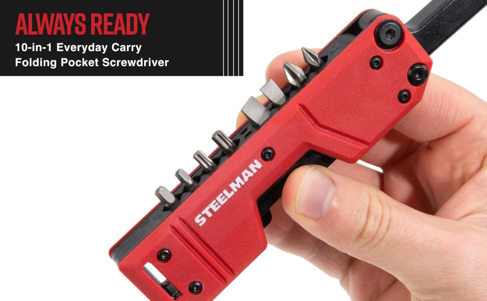steelman, folding screwdriver, 10-in-1 screwdriver