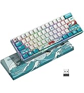 HITIME XVX M61 60% Mechanical Keyboard Wireless, Ultra-Compact 2.4G Rechargeable Gaming Keyboard,...