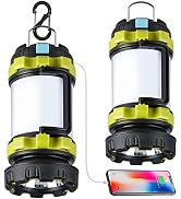 BOBKID 2 Pack Camping Lantern, Outdoor Led Camping Lantern, Rechargeable Flashlights with 1000LM,...