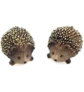 Tiosen 2Pcs Mini Hedgehog Resin Figurines, Animal Statues for Fairy Gardens, Bonsai, Plant Pots, ...