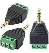 3.5mm 3 Pole Screw Terminal Converter,Gelrhonr (1/8") TRS Stereo Male to AV 3 Screw Terminal Sold...