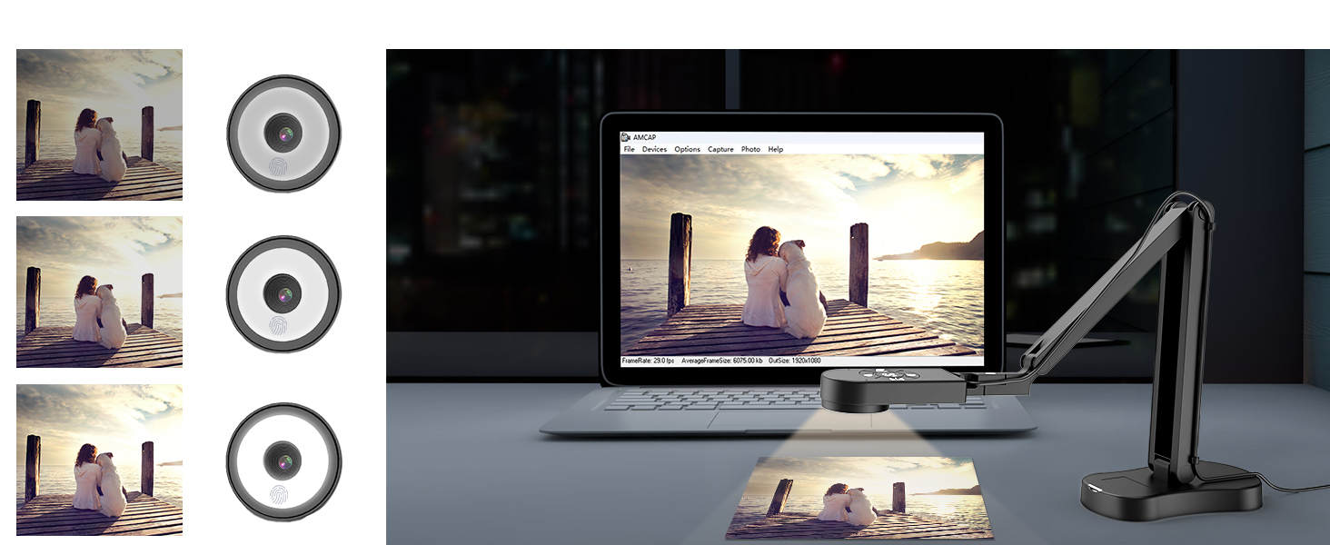 USB document camera teachers classroom teaching 8MP light