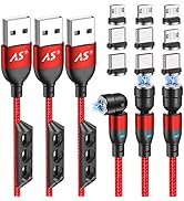 A.S Gen2 USB Magnetic Charging Cable, Nylon Braided 3A Fast Charging Magnetic Data Cable, Univers...