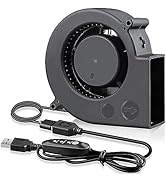 GDSTIME 97mm x 33mm USB Blower Fan with Speed Control, 5V DC Brushless Turbo Cooling Centrifugal ...
