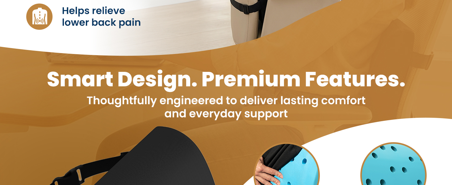 Everlasting Comfort Lumbar Support Pillow for Office Chair