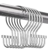 Bathway Shower Curtain Hooks Chrome Shower Curtain Rings with Cylindrical Design, 12Pcs Metal Sho...