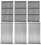 EasiBBQ Cast Iron Grill Grates and Stainless Steel Emitter Plates for Charbroil Commercial Infrar...