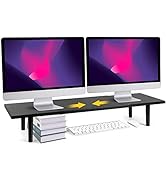 Across-Star Dual-Monitor-Stand-Riser-For-Desk Adjustable Length 32-40 Inch,Large Desktop Computer...