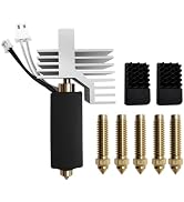 HIKUDIY 0.4mm Ceramic Hotend Print Head Extruder Kit Hot End with Extra 5Pcs Brass Nozzle and 2Pc...