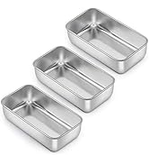 E-far Loaf Pan for Baking Bread, 9 x 5 Inch Stainless Steel Baking Loaf Pans, Metal Bakeware for ...