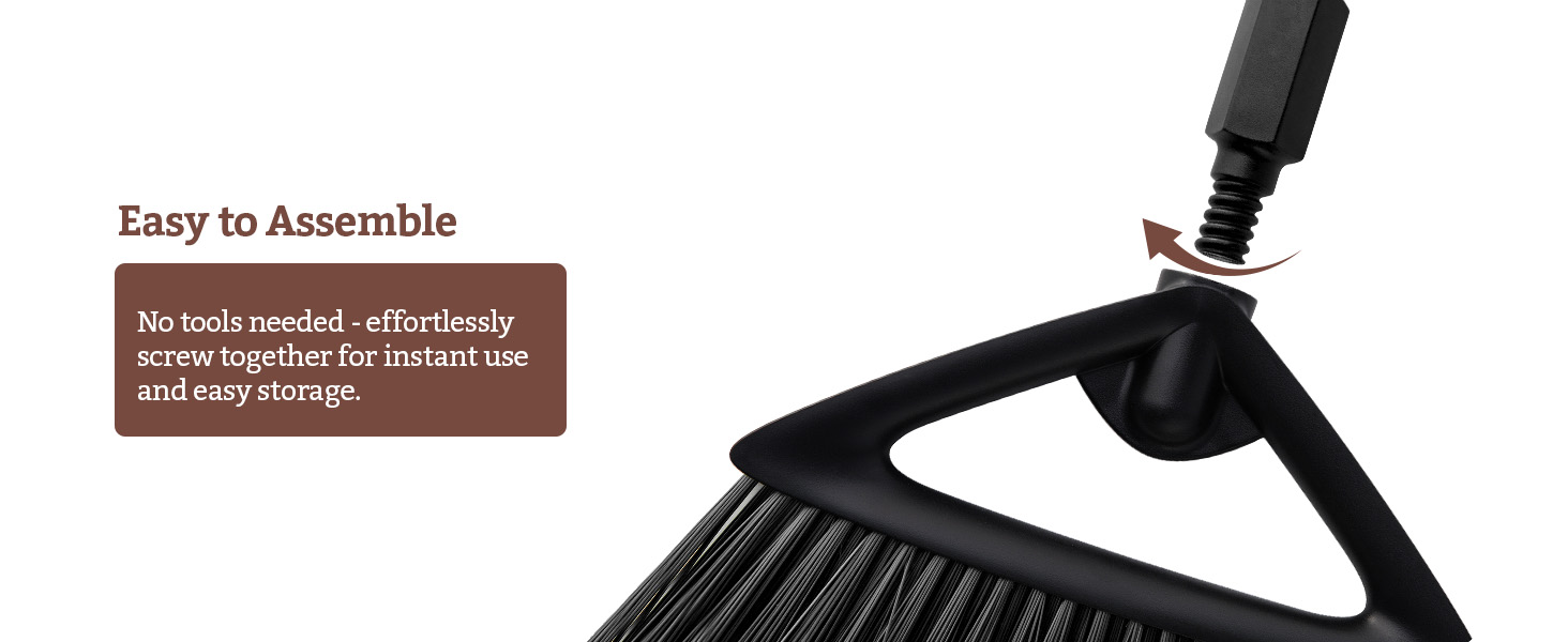 Heavy Duty Broom, Easy to Assemble