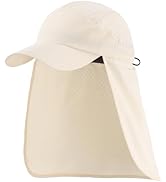 Connectyle Men's Sun Hat with Neck Flap Adjustable Breathable UPF 50+ Sun Protection Baseball Cap...
