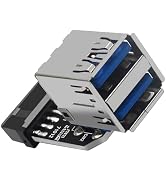IYUANEPRO USB 3.0 19/20 Pin to Dual USB 3.0 A Female Port Adapter – Vertical Internal Expansion f...