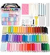 CiaraQ Polymer Clay Starter kit, Oven Baked Modeling Clay with Sculpting Tools, 60 Colors, 4.7 lbs