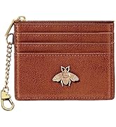 SEAVILIA Card Holder Keychain Wallet for Women with ID Window RFID Coin Purse Bee Gifts Slim Mini...