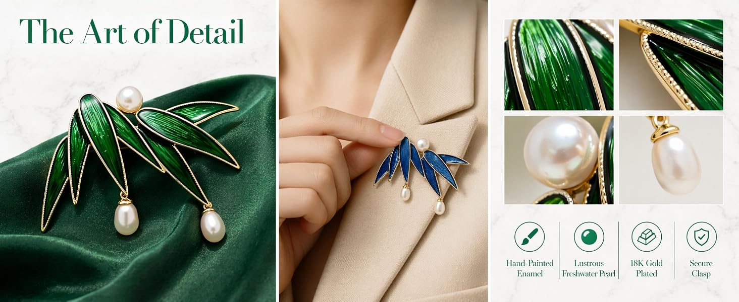  Oriental Chinese Style Faux Pearl Drop Lapel Pin,