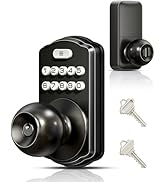 Veise Keypad Door Knob Lock, Keyless Entry Digital Lock with Handle, Electronic Knob for Front Do...