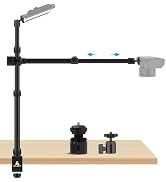 Ailight Overhead Camera Mount Desk Stand, 15.75"-33.45" Webcam Mount with 2-Section Adjustable Te...