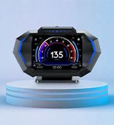 AZIJYV Obd2 Gauge Display with Speed, Heads Up Display for Cars P24, Fuel Consumption, RPM, Overs...