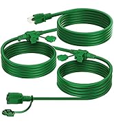 K KASONIC - Outdoor Extension Cord 25 FT, Evenly Spaced 3 Outlets Plugs, 16/3 SJTW Weatherproof M...
