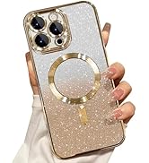 Misscase for iPhone 14 Pro Max Magnetic Glitter Case Compatible with MagSafe,Camera Lens Protecto...