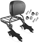 Harvards Chrome Detachable Backrest Sissy Bar Pack of Sport Luggage Rack for Harley Softail Sport...