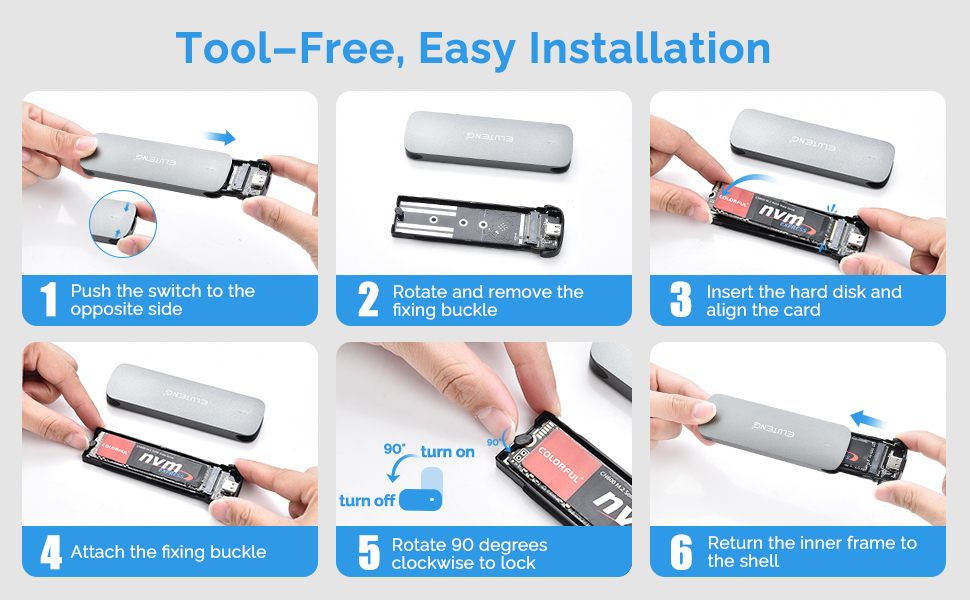 NVMe to USB enclosure SSD to USB C adapter
