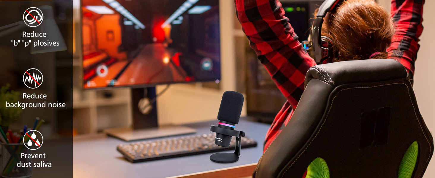 hyperx duocast mic foam