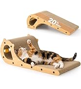 ZOMISIA Cat Scratcher Bed, 2 in 1 Cardboard Scratching Board for Indoor Cats, Scratch Couch Loung...