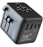 70W International European Travel Plug Adapter - Fast Universal Travel Plug Adapter for US to Eur...